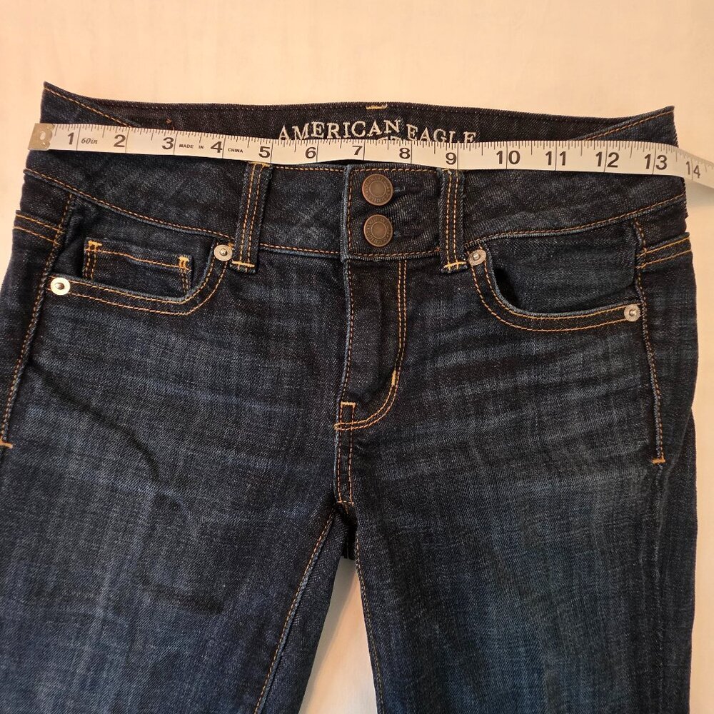 American Eagle Women's Artist Crop Stretch Dark Denim Jeans, Size 0 - Picture 5 of 10